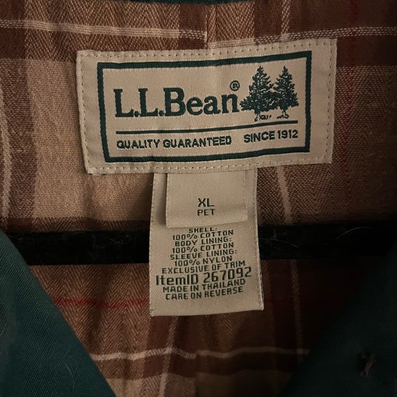 L.L. Bean Women's Teal and Brown utility chore coat - Picture 2 of 3